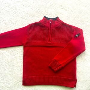 Tommy Hillfiger Mockneck Red Sweater, Size 5 Boys